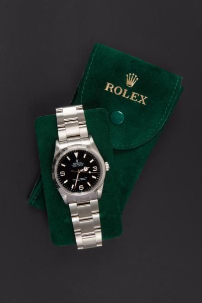 ROLEX 
Oyster Perpetual Explorer I Montre bracelet d'homme en acier inoxydable. Boitier...