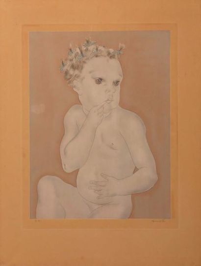 Leonard Tsuguharu FOUJITA (1886 - 1968) 
ENFANT SUCANT SON DOIGT. 1929 (S. Buisson,...