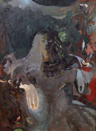 Jaron SAPIR (XXème siècle) 
Le modèle assis
Huile sur toile signée en bas à droite...