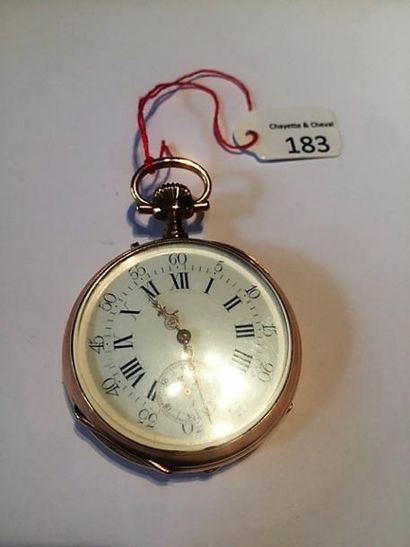 null Montre à ancre en or (pb. 85gr) uni signée "Parreau à Beaugency", D. 48mm