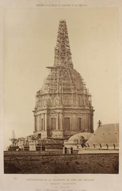 Auguste Collard (1812-1893) Restauration de la charpente du dôme des Invalides, septembre...