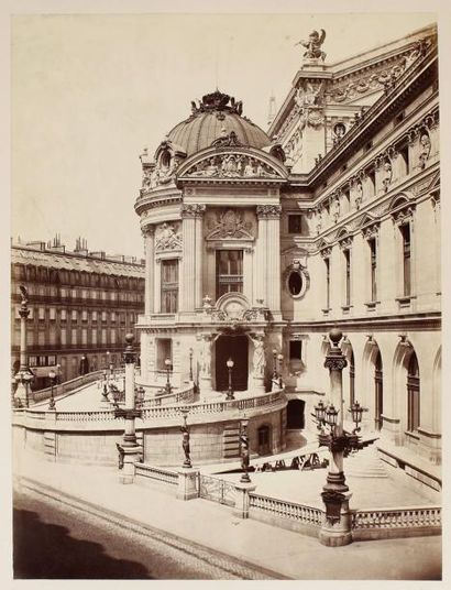 CHARLES BOSSU DIT MARVILLE (1813-1879) 5 vues de l'Opéra Garnier dont la belle entrée...