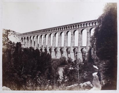 EDOUARD BALDUS (1813-1889) Pont du Gard et Aqueduc de Roquefavour, vers 1856 et 1861,...