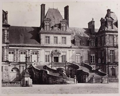 Alphonse Davanne (1824-1912) Palais de Fontainebleau et baptistère, vers 1860, 4...