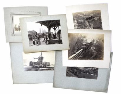 Boissonas, Julien et divers Vue de Suisse, locomotives penchée, Durighi, 1860 à 1890,...
