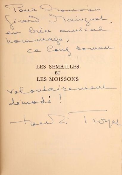 TROYAT (Henri) Les Semailles et les moissons. Paris, Plon, 1953-1958. 5 volumes in-12...