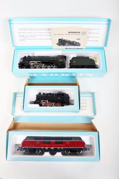 MARKLIN (avec boîtes) 3 locomotives - Loco-tender (noir), réf: 3031 - Loco et son...