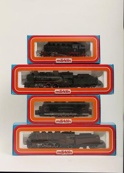 MARKLIN (avec boîtes) 4 locomotives - Locomotive vapeur et son tender, type 231,...