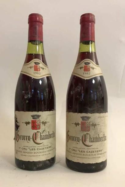 null 2 bouteilles GEVREY CHAMBERTIN GC 1er cru "Les Cazetiers" - A. ROUSSEAU 198...