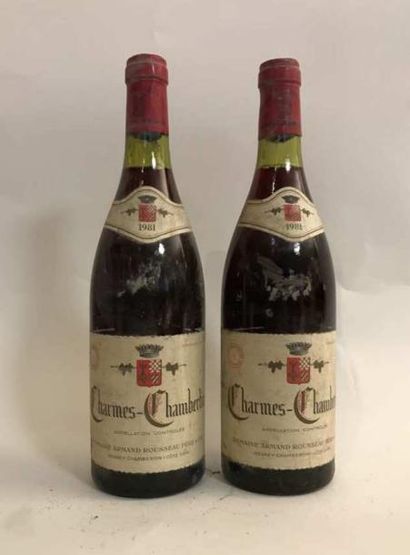 null 2 bouteilles CHARMES CHAMBERTIN Grand cru - A. ROUSSEAU 1981.