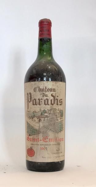 null 1 magnum CHÂTEAU DU PARADIS GC St Emilion 1961 Etiquette légèrement tachée,...