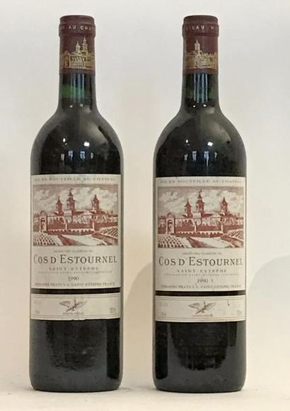 null 2 bouteilles CHÂTEAU COS D'ESTOURNEL 2éme GCC St. Estephe 1990 - Etiquettes...