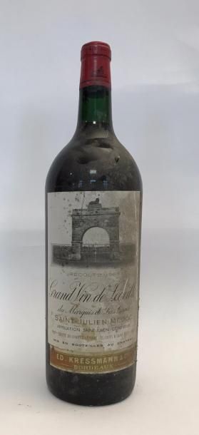 null 1 magnum CHÂTEAU LEOVILLE LAS CASES ééme GCC - St Julien 1966 Etiquette légèrement...