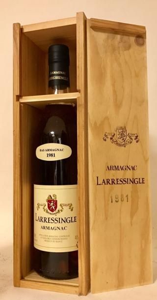1 bouteille ARMAGNAC LARRESINGLE 1981 Coffret...