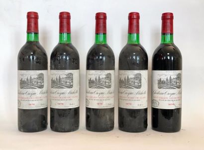 null 5 bouteilles CHÂTEAU CROQUE MICHOTE GC - St Emilion 1978 - Niveaux 1 bas goulot...