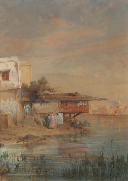 Charles CAMINO (1824-1888) et attribué à Charles CAMINO Scène de rue orientaliste
Les...