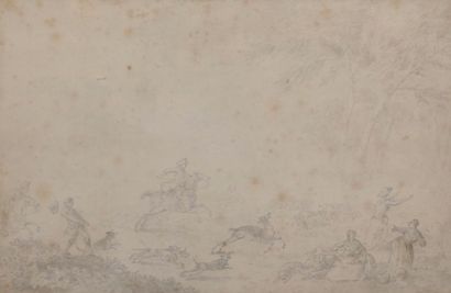 Attribués à Jan-Peter VERDUSSEN (1700-1763) La reddition et scène de chasse à courre
Deux...