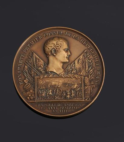 null Médaille en bronze: Bonaparte Premier Consul de la République Française - Bataille...