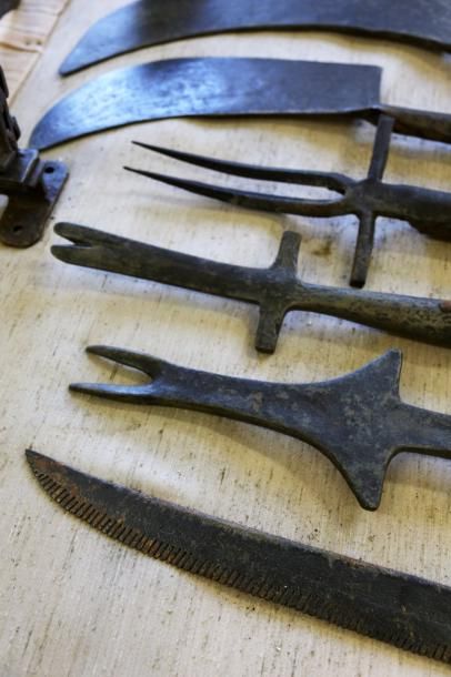 null OUTILS DE LA FERME (FARM TOOLS) dont: couteaux à foin, outils pour arracher...