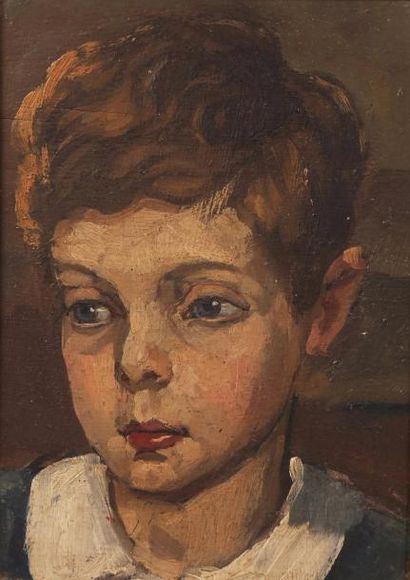 Attribué à MANE-KATZ (1894-1962) 
Deux portraits d'enfants
Deux huiles sur panneau.
23...