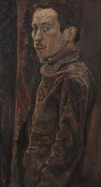 Pinchus KREMEGNE (1890-1981) 
Autoportrait
Huile sur toile, signée en bas à droite.
81...
