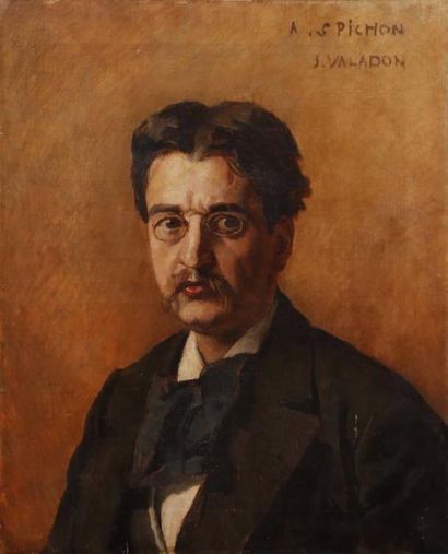 Jules Emmanuel VALADON (1826-1900) 
Portrait de A. S. Pichon
Huile sur toile, signée...