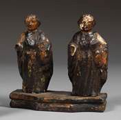 null 
Deux statuettes sur une même socle : Saint Côme et Saint Damien.


XVIIIe siècle


Accidents.


H.:...