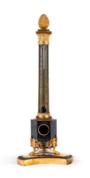 null Thermomètre à pied, non signé, France,vers 1810.
Laiton argenté, bronze doré...