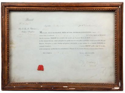 null [ROBIN]. Brevet pour Jean Joseph Robin comme horloger de Marie-Thérèse de France,...