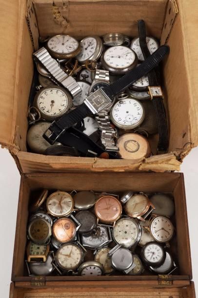 null Fournitures, pièces détachées et montres du XXe siècle (poche et bracelet).