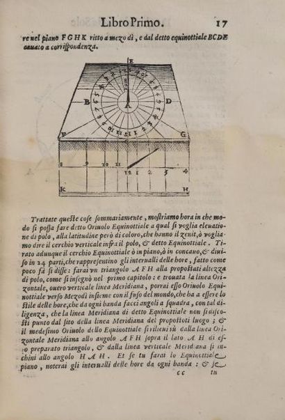[FINE, Oronce] De gli oriuoli et quadranti a sole, s.l ni date [Venise 1587]. In-8°,...