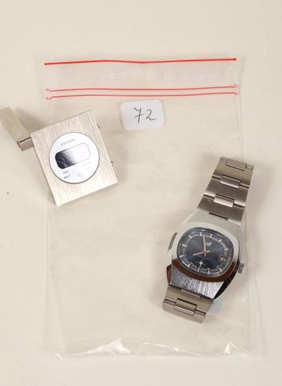 null Une montre-bracelet à quantième ‘gtp’, et une montre carrée à calendrier : les...