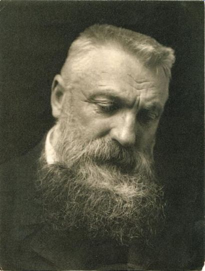 Georges Charles BERESFORD (1864-1939) Portrait de Rodin, 1902. Tirage au charbon...