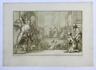 SCACCIATI, Andrea II (1725-1771). ‘l'Adoration' d'après F. Zuccheri; ‘la Cène' d'après...