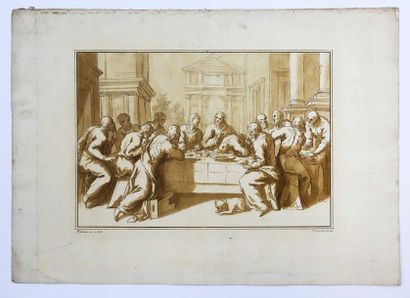 SCACCIATI, Andrea II (1725-1771). ‘l'Adoration' d'après F. Zuccheri; ‘la Cène' d'après...