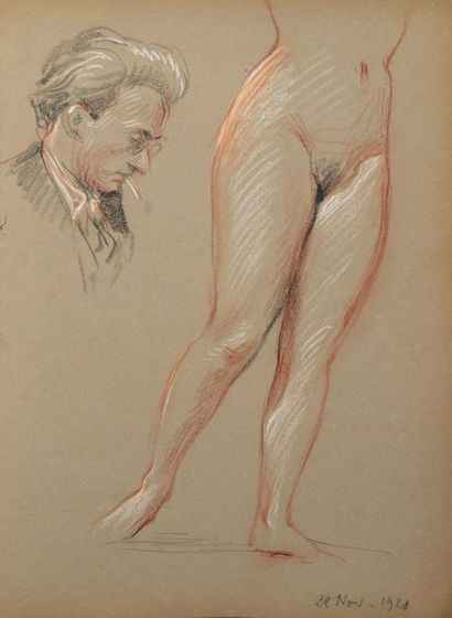 Georges SCOTT (1873-1942) Important carnet de dessins de l'artiste, "donné par sa...