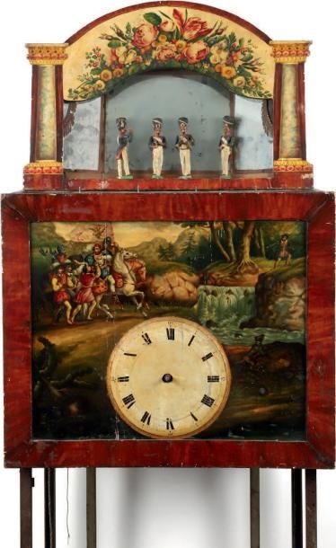 null Horloge à orgue avec quatre soldats-musiciens automates et cadran décoré d'un...
