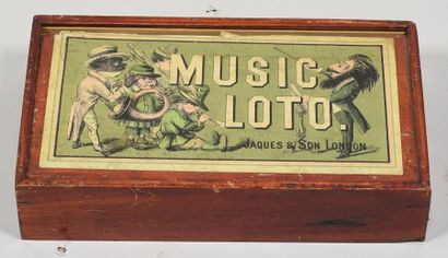 null Music Loto, de Jacques & Son London, vers 1880.
Douze cartons rose, pièces en...