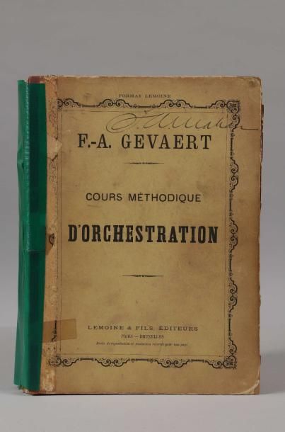 GEVAERT, F.-A. Cours méthodique d'orchestration, Paris & Bruxelles s.d. [1890]. In-4°,...
