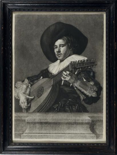 null Portrait d'un joueur de luth signé ‘Frans Hals pinx[i]t I. Faber
Fecit 1754'....