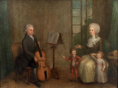 P. L. JOUFFROY (?). Un récital en famille.
Huile sur toile, signée en bas à gauche...