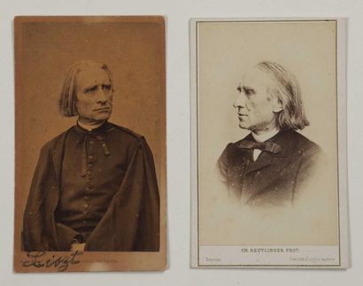 null Deux photos en carte de visite de Franz Liszt (1811-1886) l'une de Fd. Mulnier...