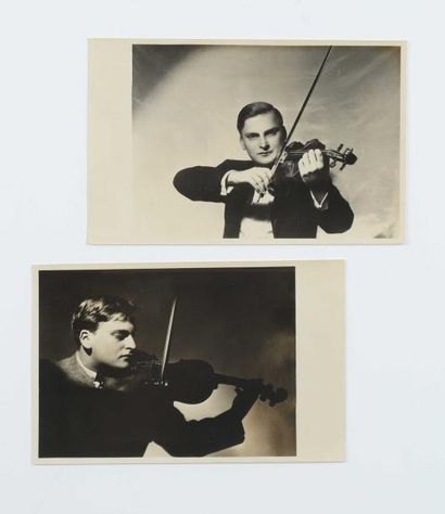null Deux portraits de Yehudi Menuhin en concert à Buenos Aires, vers 1950. Tirage...