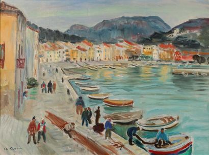 Charles CAMOIN (1879-1965) Le port de Cassis, 1949 Huile sur toile. Signé en bas...