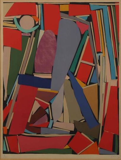 André LANSKOY (1902-1976) Composition Lithographie en couleurs.
Contresignée en bas...