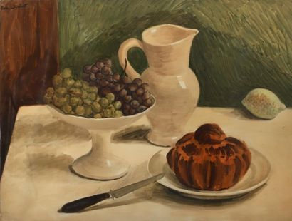 Ben SILBERT (1893-1940) Nature morte aux raisins, à la cruche, à la brioche
Aquarelle...