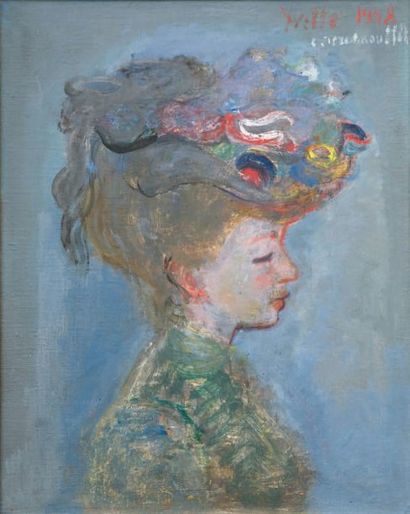 Kostia Constantin TERECHKOVITCH (1902-1978) Portrait de jeune fille Huile sur toile...