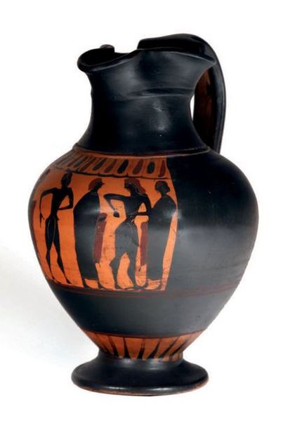 null Oenochoé
Céramique à figures noires.
Art Grec, Attique, fin du VIème siècle...