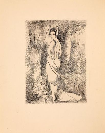 VERLAINE (Paul) Fêtes galantes. Paris, Albert Messein, 1944. In-4, en feuilles, couverture,...