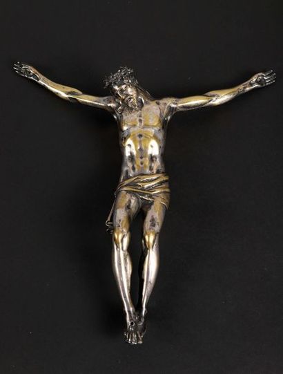 null France, fin du XVIIe siècle
Christ en croix
Bronze avec traces d'argenture
Belle...